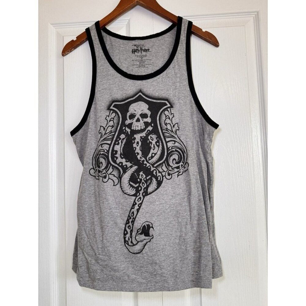 Harry Potter Dark Mark Tank Top Mens S Gray Universal Studios Graphic Tee
